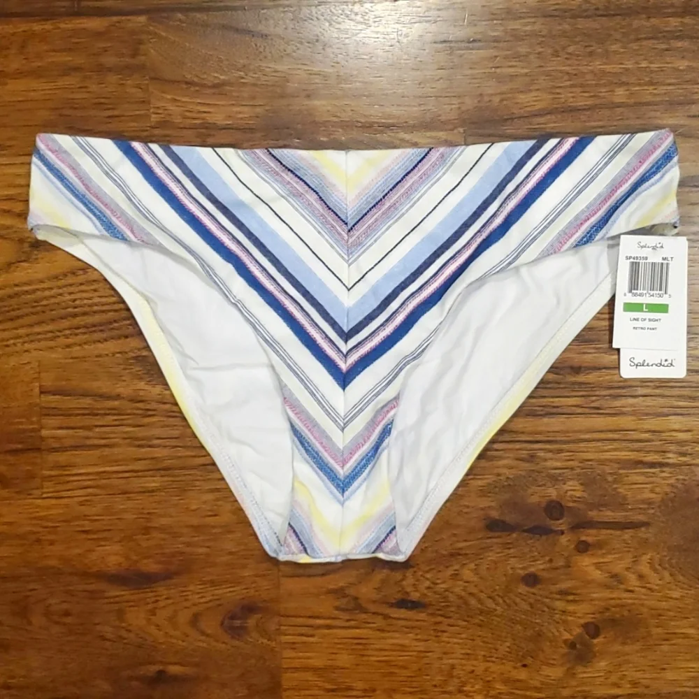 Womens Splendid Line of sight retro bikini bottoms size L